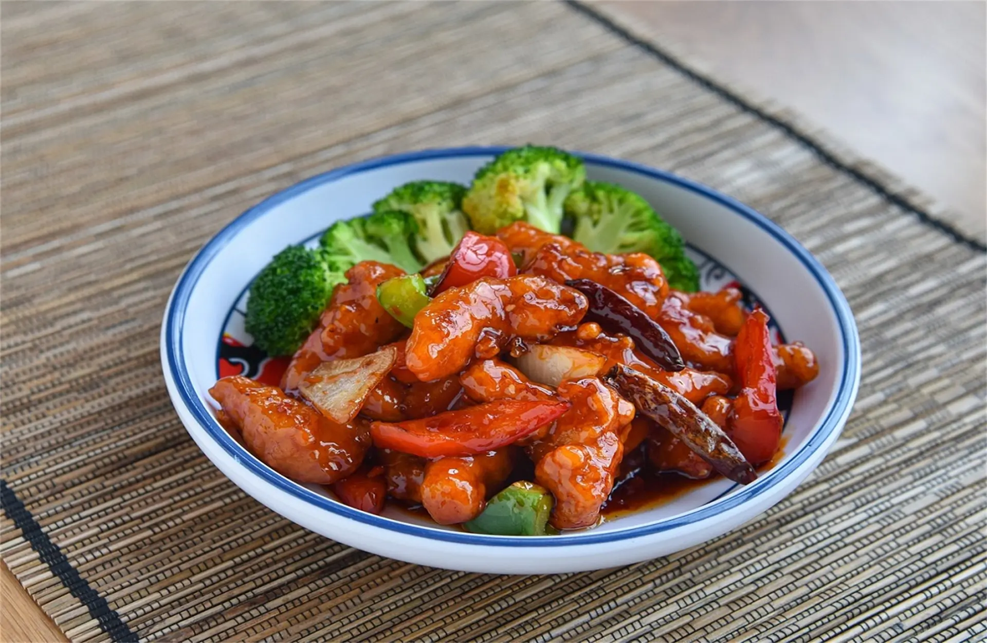 Wah-Wah-Kitchen-Inc-Chinese-Restaurant-Spicy-Chicken-Broccoli-Stir-Fry-Amityville Spicy chicken & broccoli stir - fry in tangy sauce at Wah Wah Kitchen Inc in Amityville.